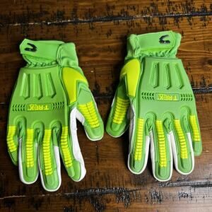 MAGID TRX743 Gloves XL Green Gray Leather Polyester Impact Workwear Safety